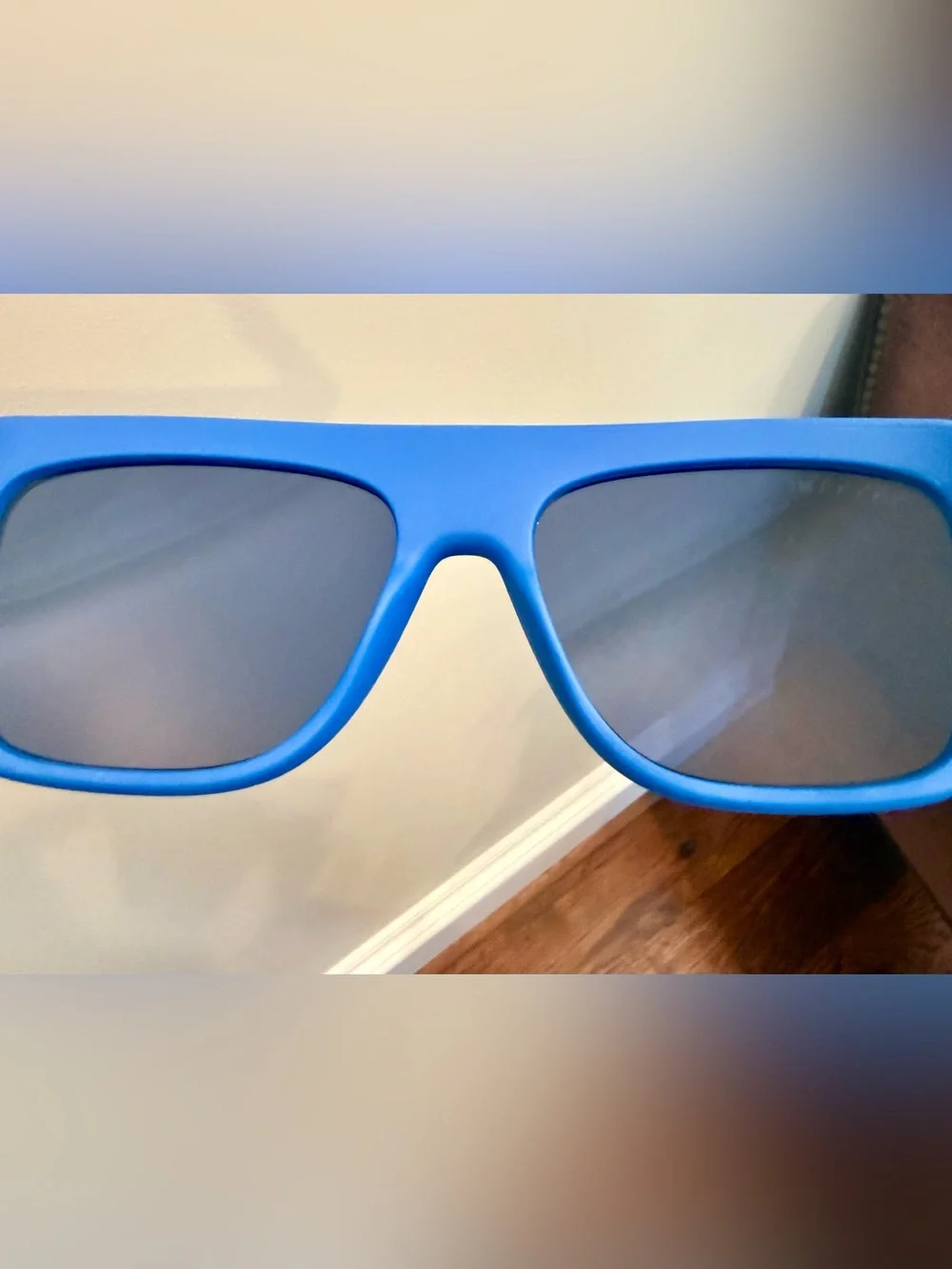 New Unisex GUCCI GG1570S FLAT TOP SUNGLASSES IN BLUE LOGO MIRROR